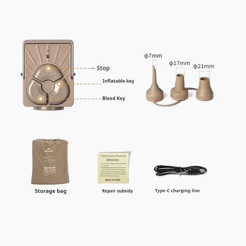 Nafukovací matrace Naturehike Chenjing Single brown 3