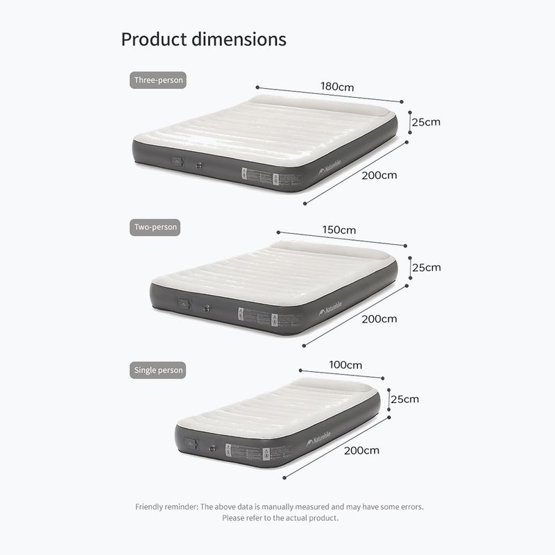 Nafukovací matrace Naturehike Chenjing with Pillow Double grey 2