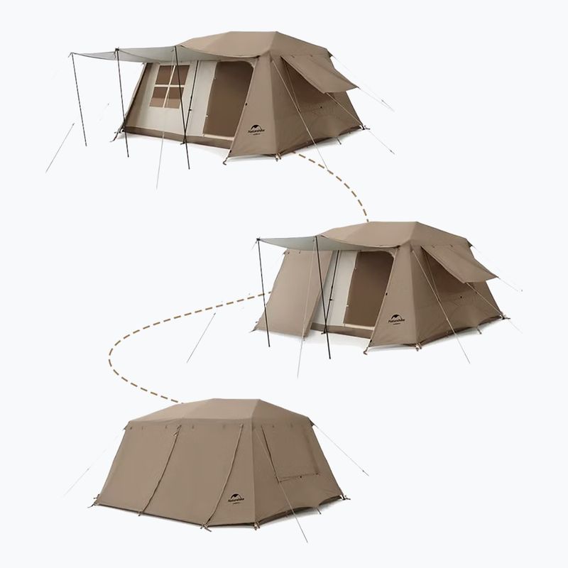 4lůžkový kempingový stan Naturehike Village 13 Ridge Ultimate Edition brown/ti black 2