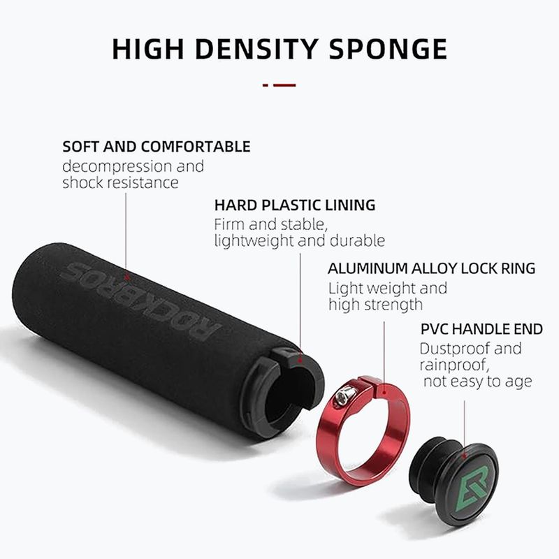 Gripy na řidítka Rockbros BT1001 Handlebar Grips black/red 3
