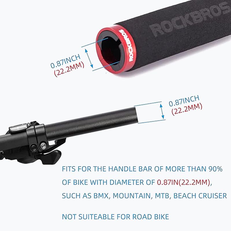 Gripy na řidítka Rockbros BT1001 Handlebar Grips black/red 4