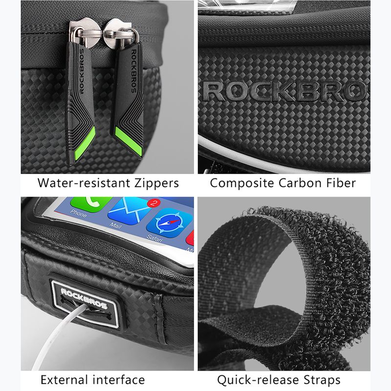 Cyklistická brašna na rám Rockbros 010-4BK Bike Front Bag black 2