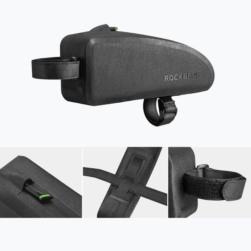 Cyklistická brašna na rám Rockbros AS-019 Bike Tube Bag S black 2