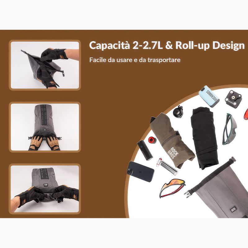 Taška a nosič na cyklistickou vidlici Rockbros Front Fork Rack+Fork Bag grey/black 2