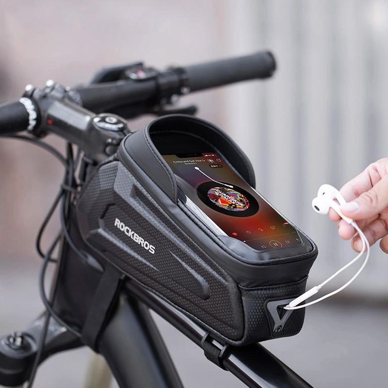 Cyklistická brašna na rám Rockbros B68 Bike Tube Bag 1.7L black 5