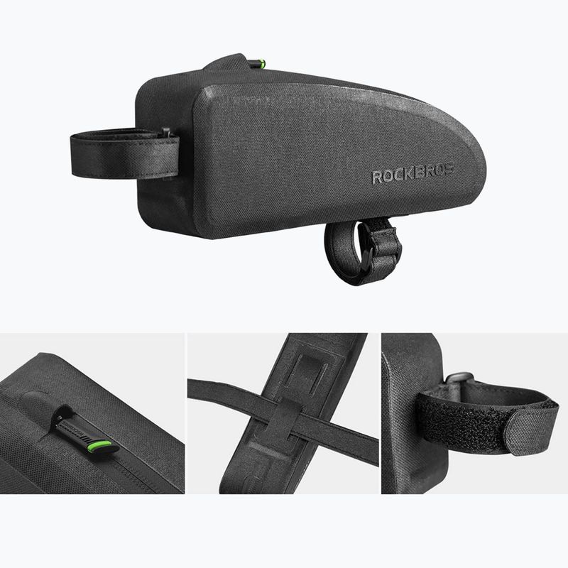 Cyklistická brašna na rám Rockbros AS-019-1 Bike Tube Bag L black 2