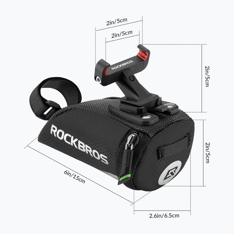 Taška pod sedlo na kolo Rockbros C28BK Bike Saddle Bag black 4