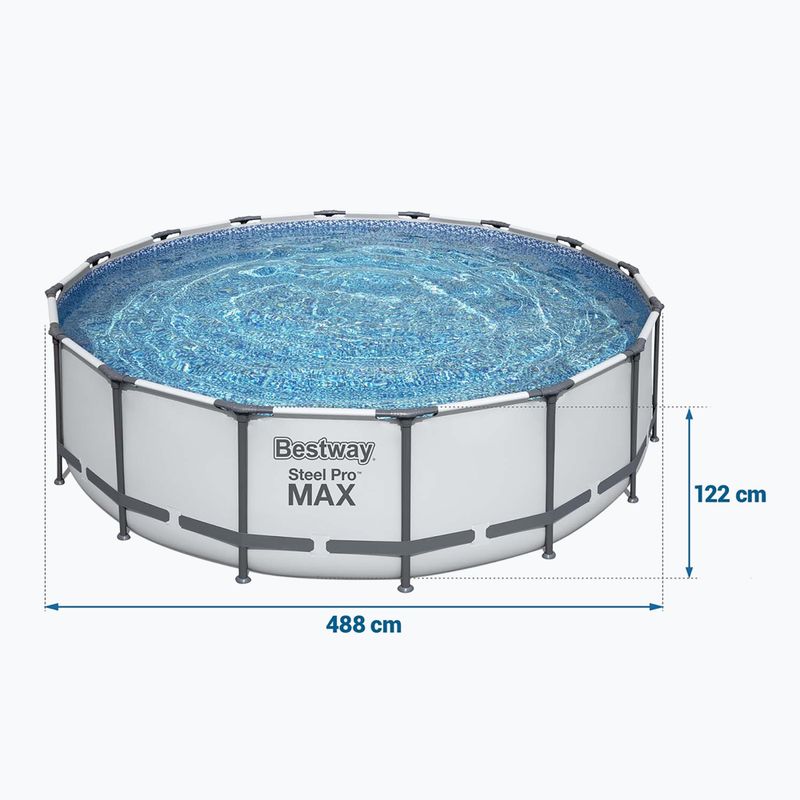 Bazén s kovovou konstrukcí  Bestway Steel Pro Max Pool Set 5612Z 488 x 122 cm šedý 5