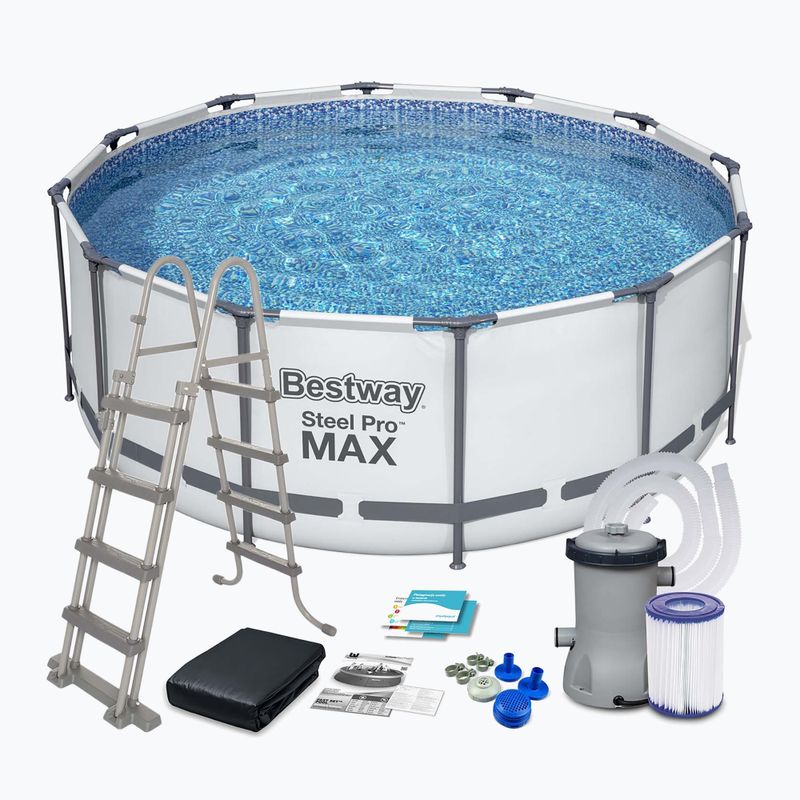 Bazén s kovovou konstrukcí  Bestway Steel Pro Max Pool Set 396 x 122 cm šedý