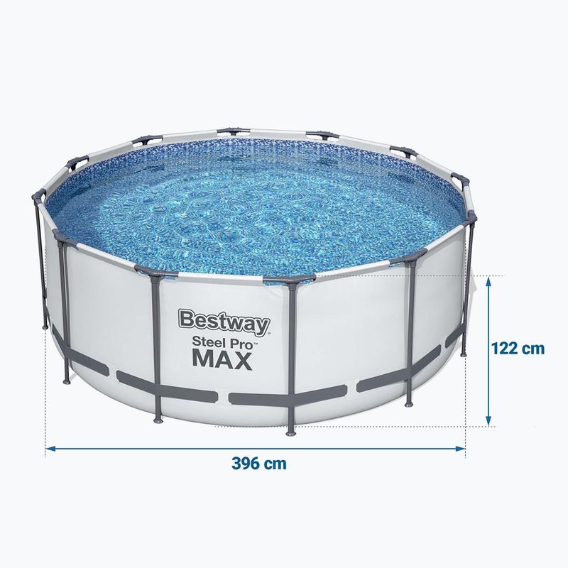 Bazén s kovovou konstrukcí  Bestway Steel Pro Max Pool Set 396 x 122 cm šedý 7