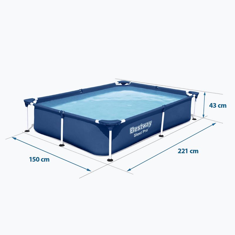 Bazén s kovovou konstrukcí  Bestway Steel Pro Pool 221 cm modrý  4