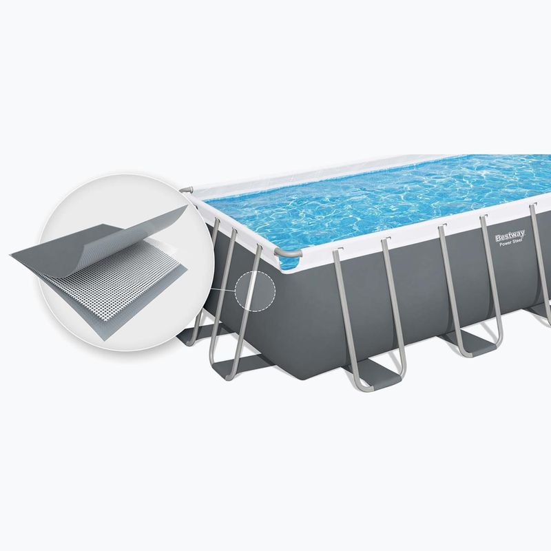 Bazén s kovovou konstrukcí  Bestway Power Steel Rectangular Pool Set 56466N 549 x 274 cm tmavě šedý  3