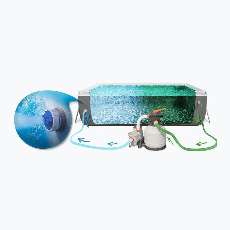 Bazén s kovovou konstrukcí  Bestway Power Steel Rectangular Pool Set 56466N 549 x 274 cm tmavě šedý  6