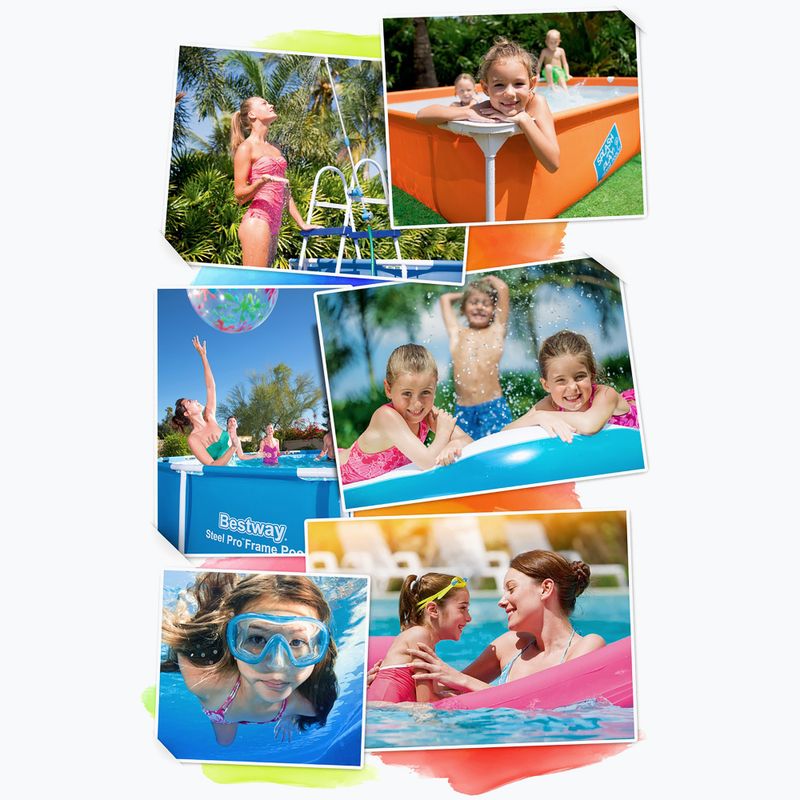 Bazén s kovovou konstrukcí  Bestway Power Steel Rectangular Pool Set 56466N 549 x 274 cm tmavě šedý  12