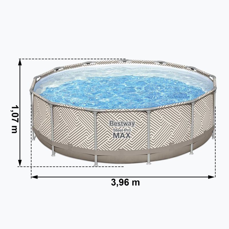 Bazén s kovovou konstrukcí  Bestway Steel Pro Max Pool Set 396 x 107 cm béžový 7