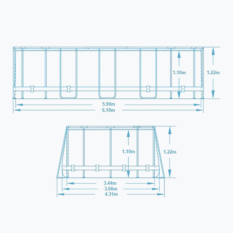 Bazén s kovovou konstrukcí  Bestway Power Steel Oval Pool Set 610 x 366 cm hnědý 7