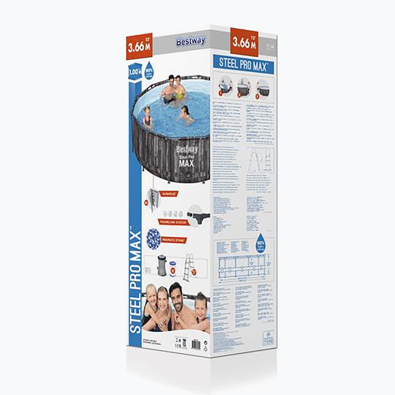 Kulatý bazén Bestway Steel Pro Max Grey 5614X 2