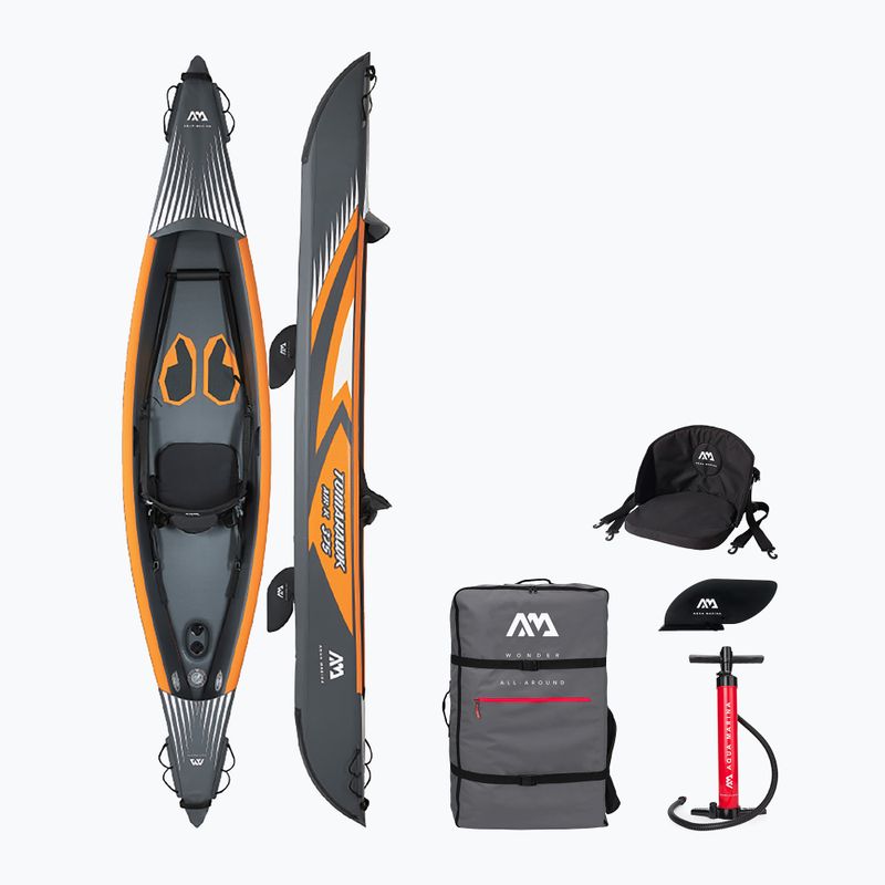 Vysokotlaký nafukovací kajak pro 1 osobu 12'4″ AquaMarina Tomahawk grey Air-K 375