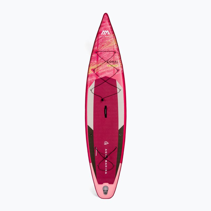 Prkno SUP Aqua Marina Coral Touring - Touring iSUP, 3,5 m/15 cm, s pádlem a cívkovým vodítkem růžové BT-22CTP 3