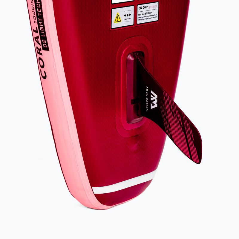 Prkno SUP Aqua Marina Coral Touring - Touring iSUP, 3,5 m/15 cm, s pádlem a cívkovým vodítkem růžové BT-22CTP 7