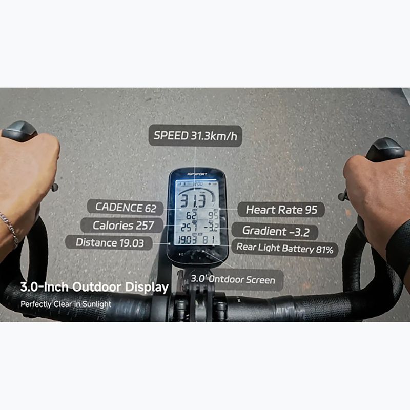 Počítač na kolo iGPSport GPS BSC100 Max black 7