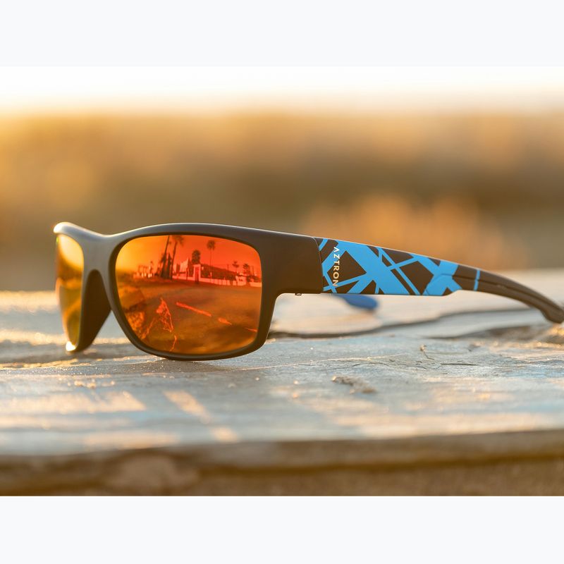 Sluneční brýle Aztron Avatar-X2 matt black/gloss blue/polarized sahara red mirror/brown 7
