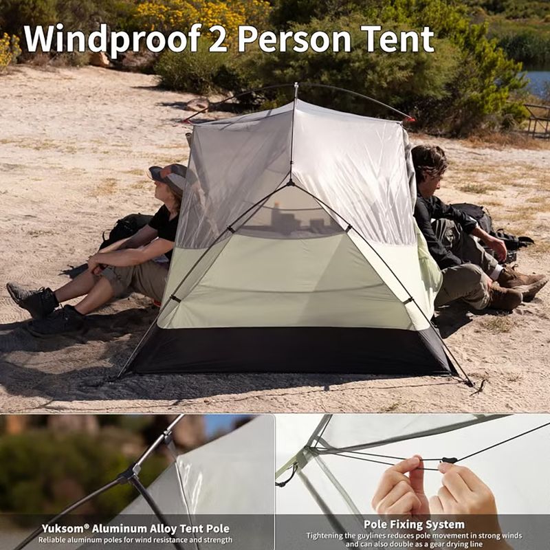 Trekový stan pro 2 osoby Naturehike Mongar Pro 2 20D light grey 2