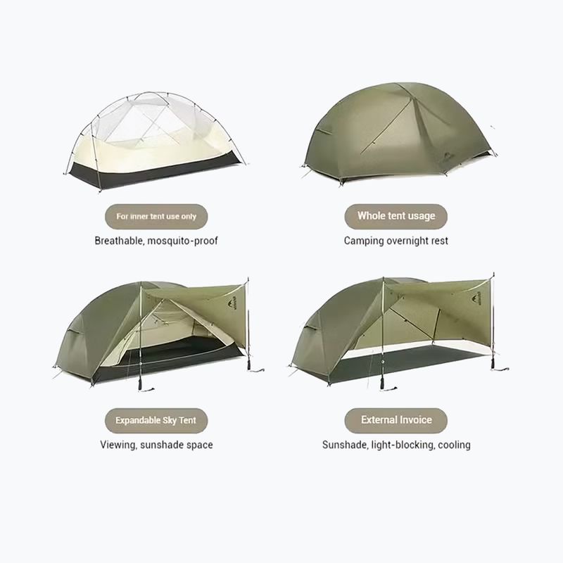Trekový stan pro 1 osobu Naturehike Mongar Pro 1 20D olive 3