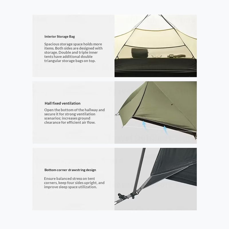 Trekový stan pro 1 osobu Naturehike Mongar Pro 1 20D olive 5