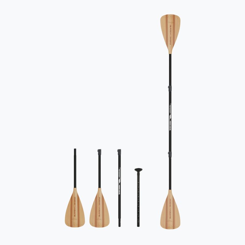 Pádlo SUP/Kayak 4-dílné RIDEWAVE Kun Bamboo Combo