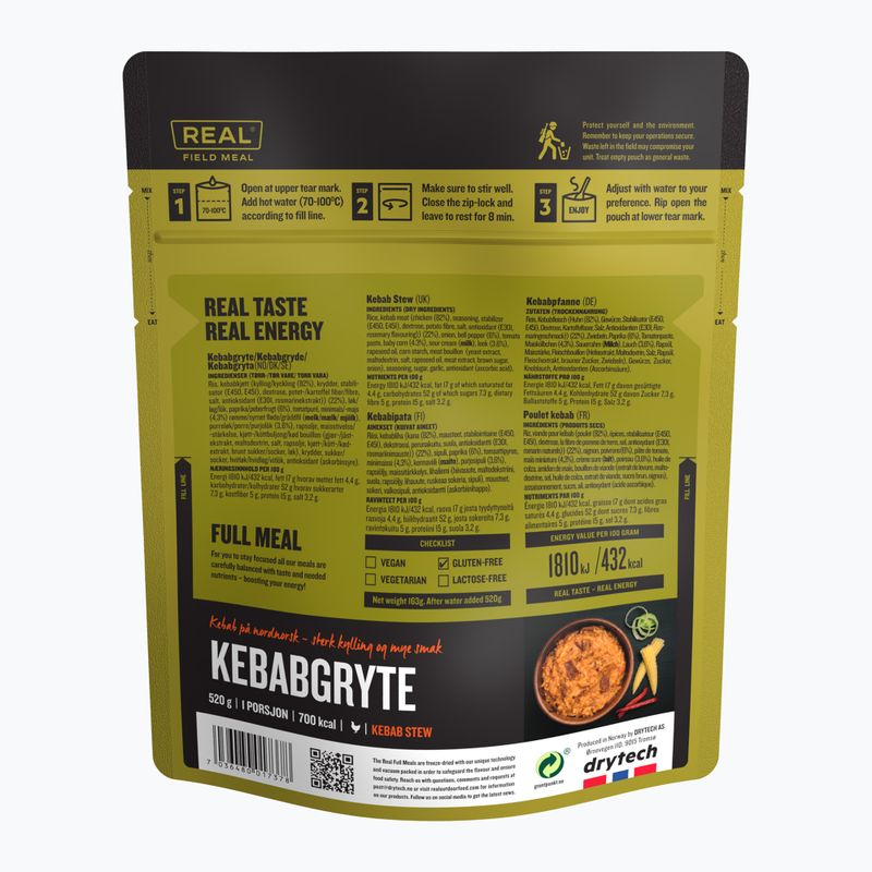 Lyofilizované potraviny Real Turmat Goulash Kebab 139 g 2