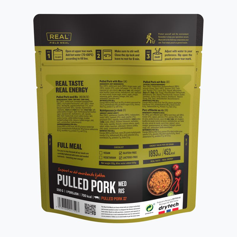 Lyofilizované potraviny Real Turmat Pulled Pork with Rice 155 g 2