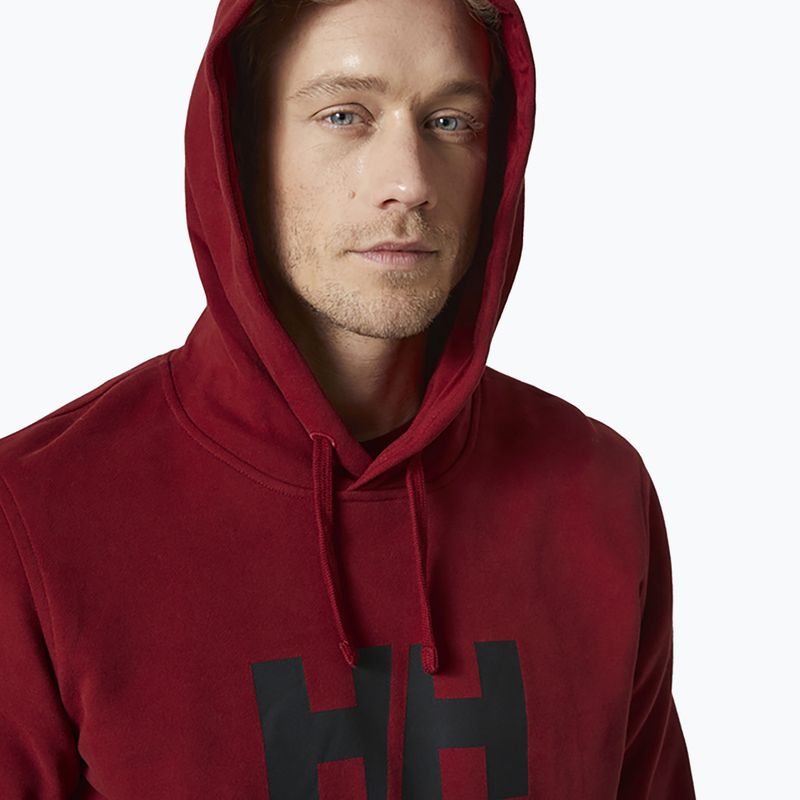 Pánská mikina s kapucí Helly Hansen HH Logo Hoodie vínová 33977_215 3