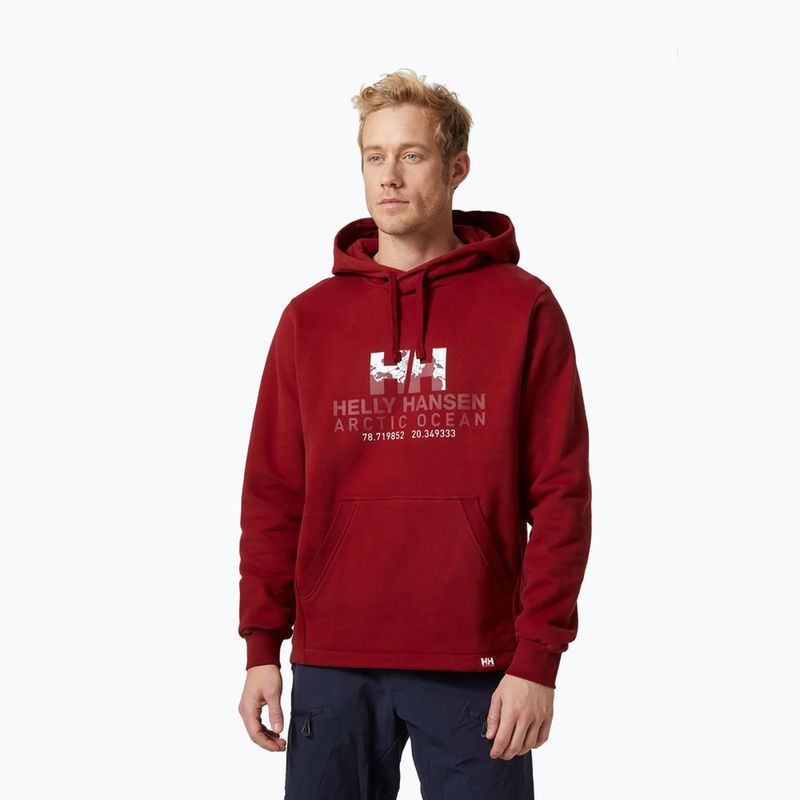 Pánská mikina s kapucí Helly Hansen Arctic Ocean Hoodie vínová 30361_215