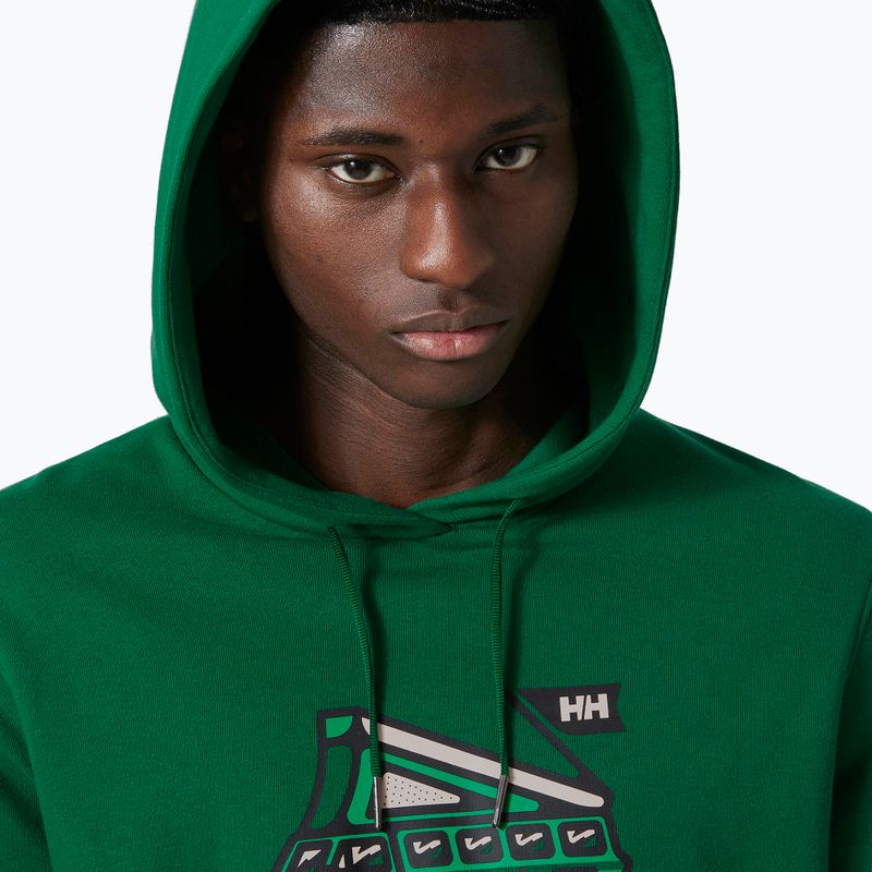 Pánská trekingová mikina Helly Hansen F2F Organic Cotton Hoodie 486 green 62934 5