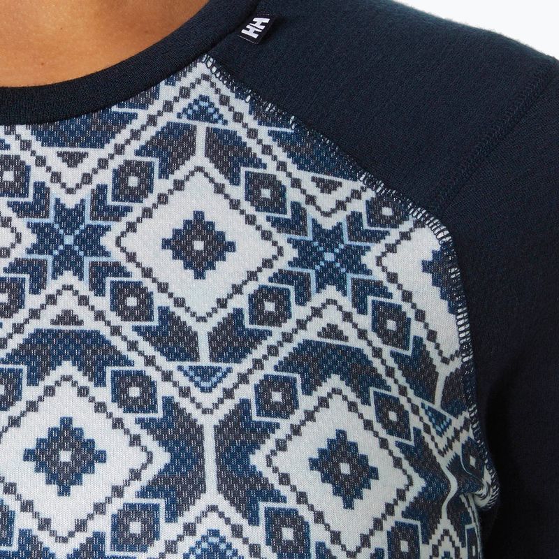 Dámská termoakční mikina Helly Hansen Lifa Merino Midweight Graphic Crew navy star pixel 3
