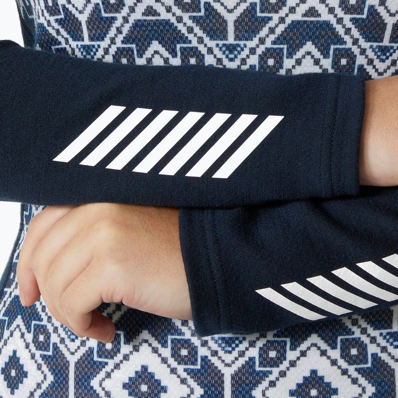 Dámská termoakční mikina Helly Hansen Lifa Merino Midweight Graphic Crew navy star pixel 4