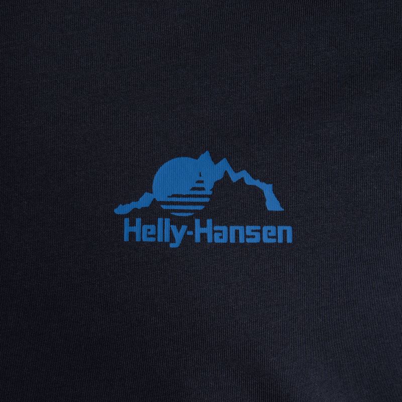 Pánské trekové tričko Longsleeve Helly Hansen Nord Graphic navy s dlouhým rukávem 3