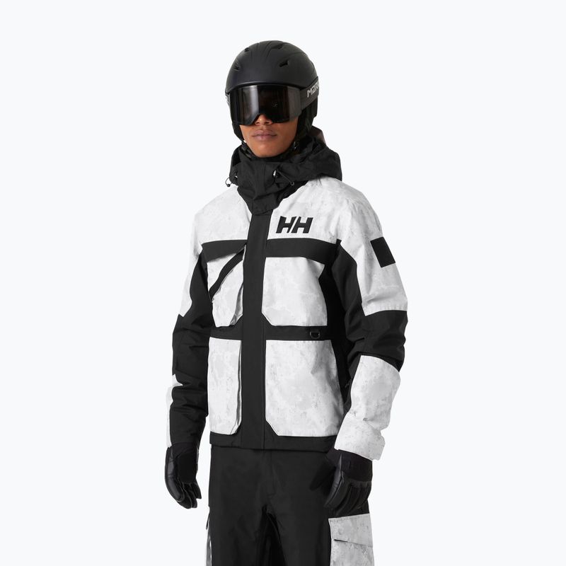 Pánská lyžařská bunda Helly Hansen Ullr D Heritage Short grey fog snow camo aop