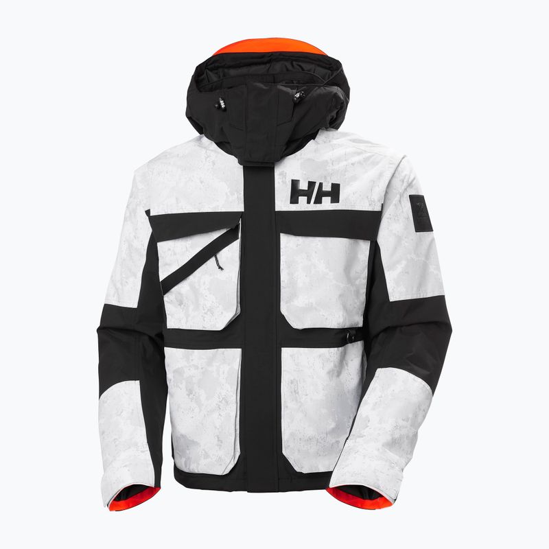 Pánská lyžařská bunda Helly Hansen Ullr D Heritage Short grey fog snow camo aop 12