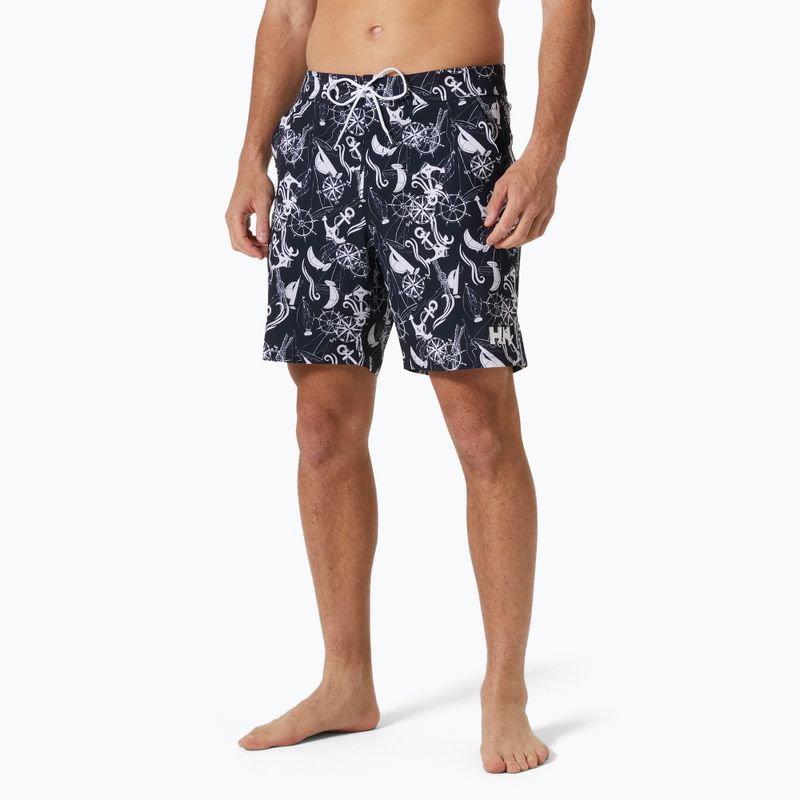 Pánské plavecké šortky Helly Hansen Newport Boardshorts 8" navy aop