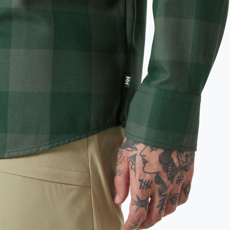 Pánské tričko Helly Hansen Aker Flannel LS jungle green buffalo plaid 4