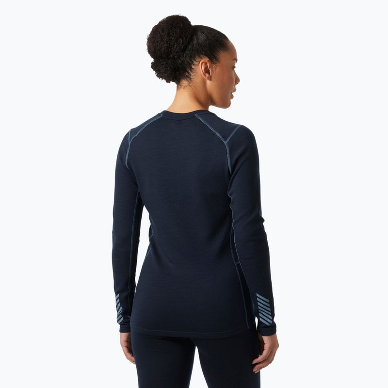 Dámská termoakční mikina Helly Hansen Lifa Merino Midweight Graphic Crew navy nordic rose aop 2