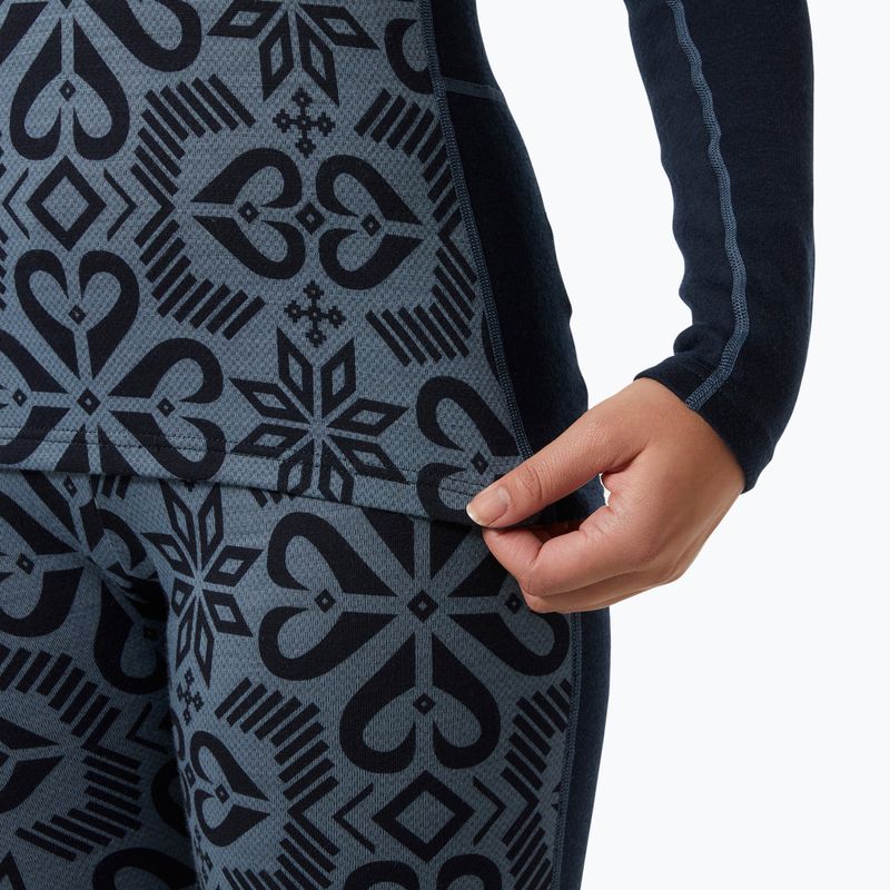 Dámská termoakční mikina Helly Hansen Lifa Merino Midweight Graphic Crew navy nordic rose aop 4
