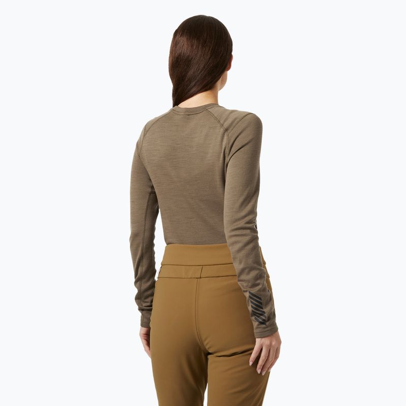 Dámská termoakční mikina Helly Hansen Lifa Merino Midweight Graphic Crew sepia houndstooth aop 2