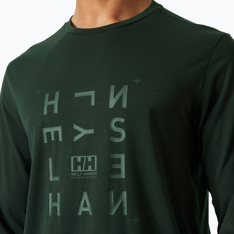 Pánské tričko Longsleeve Helly Hansen Skog Graphic dark jungle  3