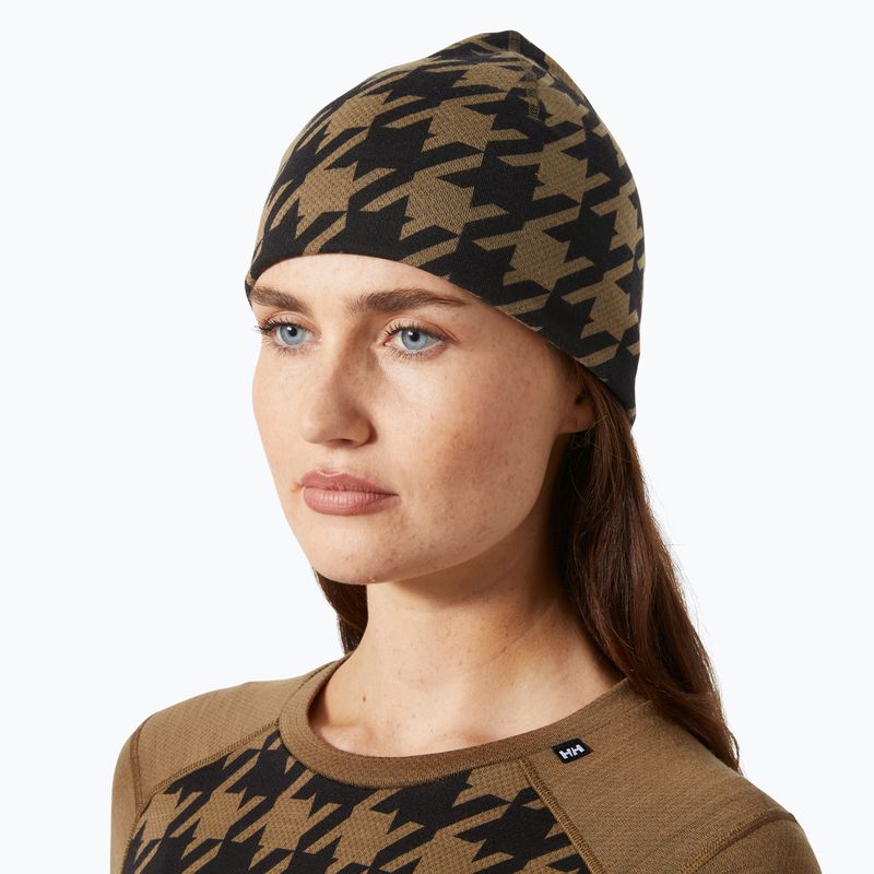 Zimní čepice Helly Hansen Lifa Merino sepia houndstooth aop 2