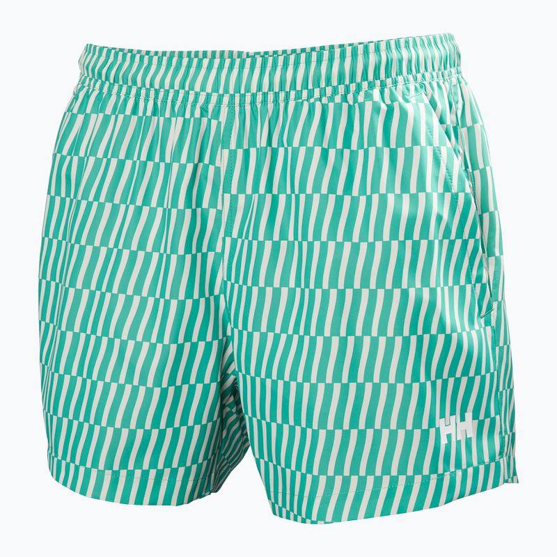 Pánské jachtařské šortky Helly Hansen Newport Trunk 4.5" dark mint offset stripe ao 5