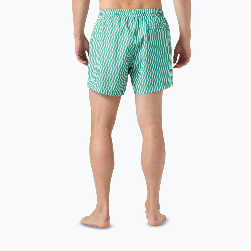 Pánské jachtařské šortky Helly Hansen Newport Trunk 4.5" dark mint offset stripe ao 2