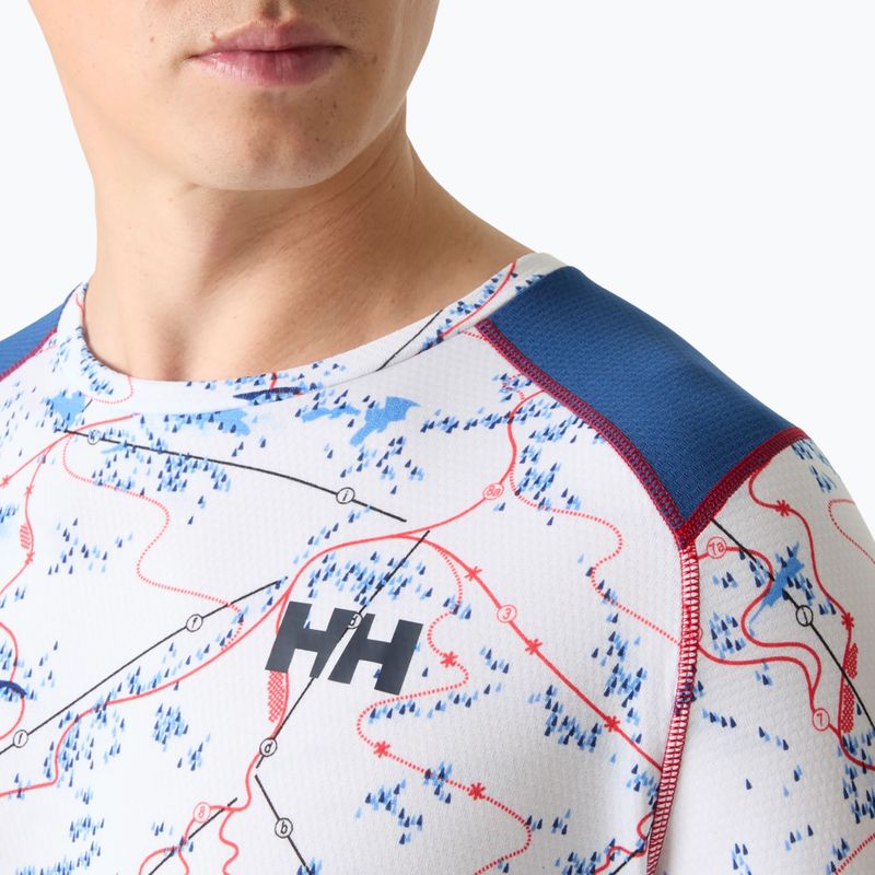 Pánská termo mikina Helly Hansen Lifa Active white slope map aop 3